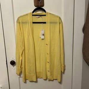 NWT Tory Burch yellow cardigan